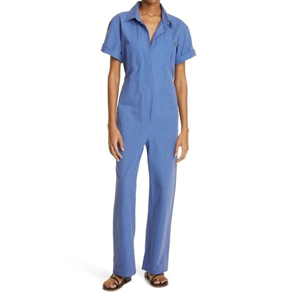 Mara Hoffman Blue Utility Jumpsuit Recycled Cotton Minimal size small
